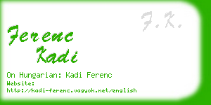 ferenc kadi business card